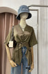 MATINEE Satin Tie Wrap Button Down Shirts